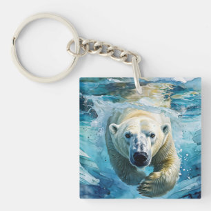Arctic Mirage: The Swimming Monarch Key Ring