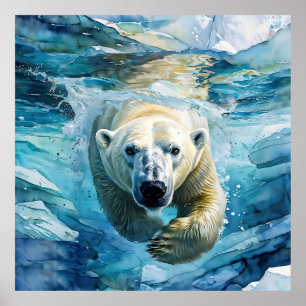 Arctic Mirage: The Swimming Monarch Poster