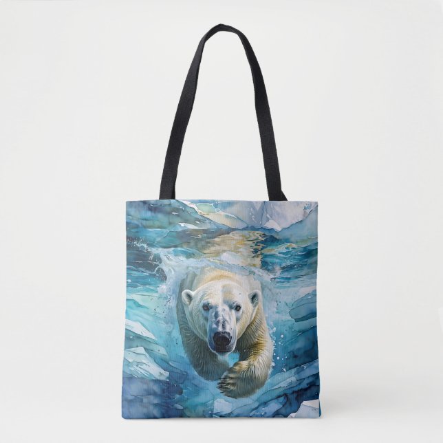 Arctic Mirage: The Swimming Monarch Tote Bag (Front)