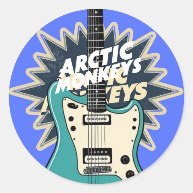 Arctic Monkeys " Indie Anthems " Classic Round Sticker (Front)