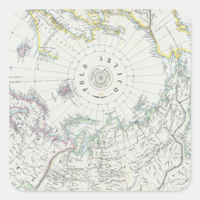 Arctic, Northern Hemisphere Square Sticker (Front)