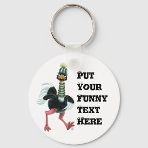 Arctic Ostrich on the Run Key Ring