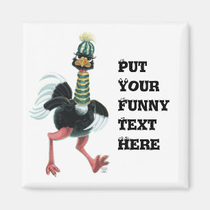 Arctic Ostrich on the Run Magnet