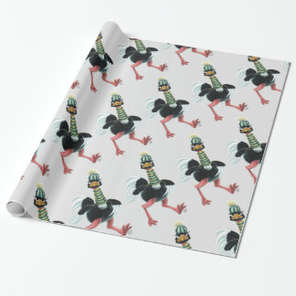Arctic Ostrich on the Run Wrapping Paper