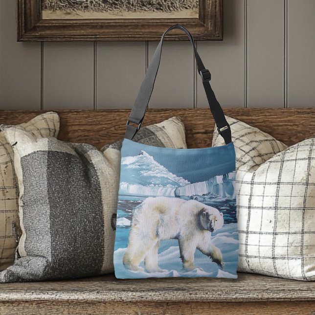 Arctic Polar Bear Blue Crossbody Bag (Creator Uploaded)