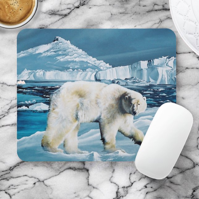 Arctic Polar Bear Blue Mouse Pad (Creator Uploaded)