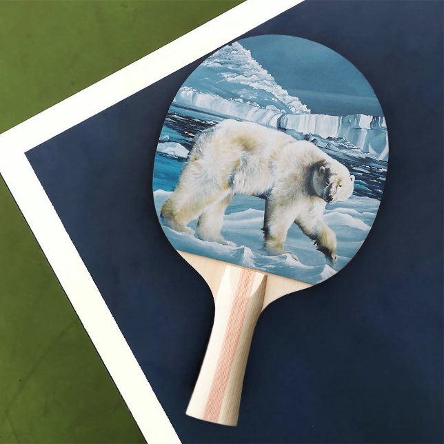 Arctic Polar Bear Blue Ping Pong Paddle (Creator Uploaded)