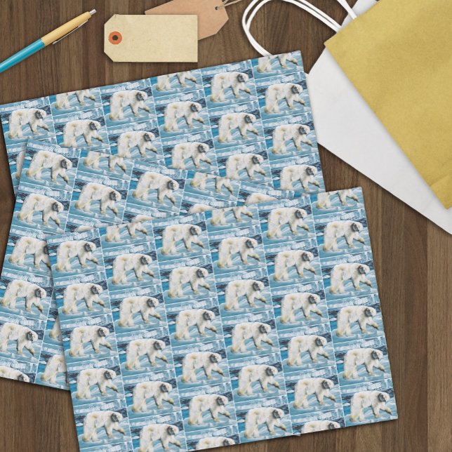 Arctic Polar Bear Blue Tissue Paper (Creator Uploaded)