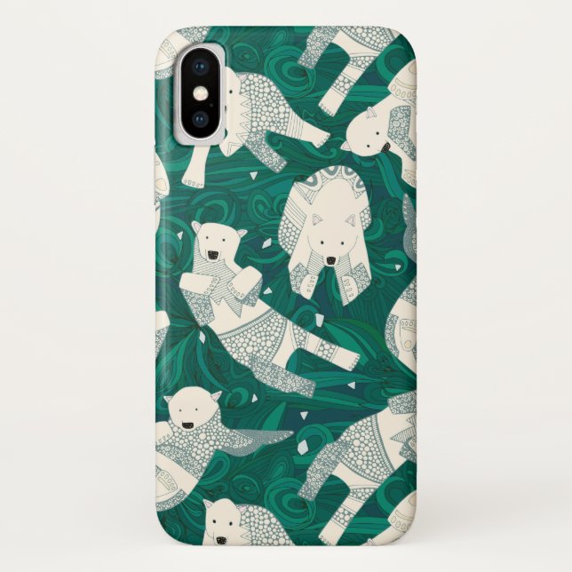 arctic polar bears green Case-Mate iPhone case (Back)