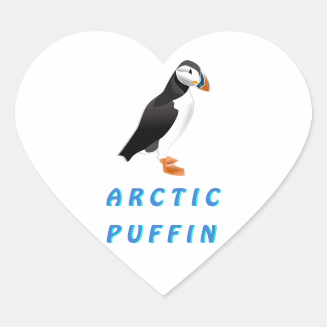 Arctic Puffin Heart Sticker (Front)