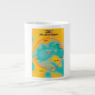 Arctic Region north pole map Large Coffee Mug