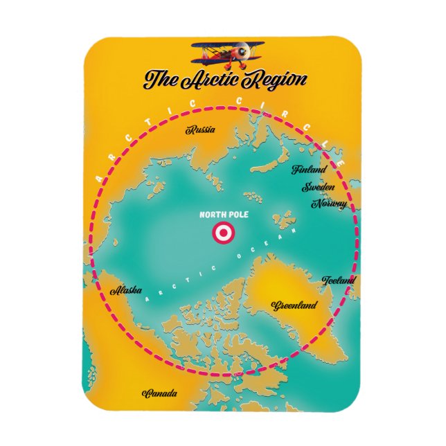 Arctic Region north pole map Magnet (Vertical)