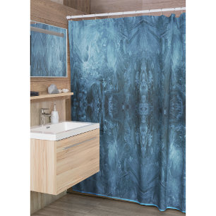 Arctic Sanctuary Psychedelic Ice Crystalline Shower Curtain