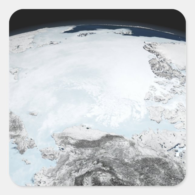Arctic sea ice 2 square sticker (Front)