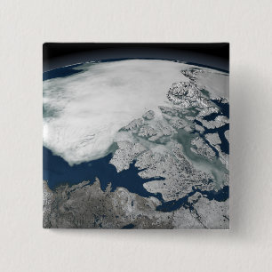 Arctic sea ice above North America 15 Cm Square Badge