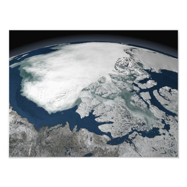 Arctic sea ice above North America Photo Print (Front)