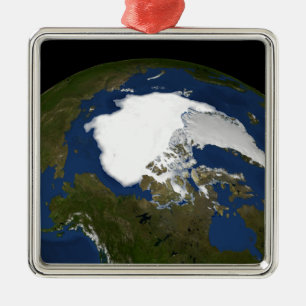 Arctic sea ice in 2005 metal ornament