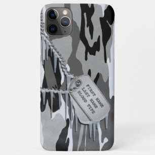 Arctic Snow Camo w/ Dog Tags iPhone 11 Pro Max Case