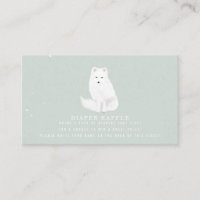 Arctic Snow Fox Blue Baby Shower Diaper Raffle