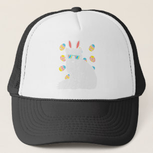 Arctic Snow Fox Bunny Ears Glasses Eggs Easter Ani Trucker Hat