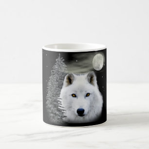 arctic snow wolf coffee mug