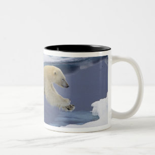 Arctic, Svalbard, Polar Bear extending Two-Tone Coffee Mug