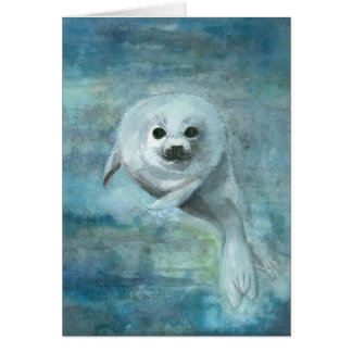 Arctic Swimmer Harp Seal Card