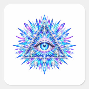 Arctic Triangle Eye Square Sticker Sheet