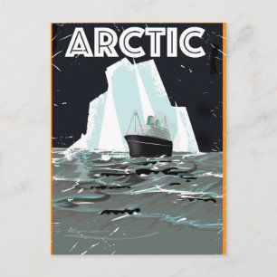 Arctic Vintage travel poster Postcard