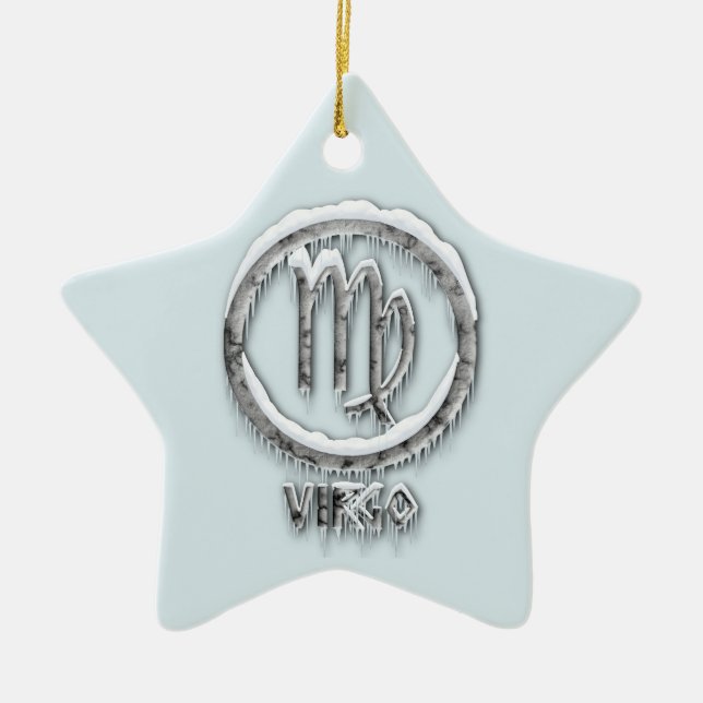 Arctic Virgo Ceramic Tree Decoration (Front)