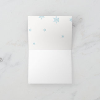 Arctic Watercolor Animals Blue Snowflakes Boy Baby Thank You Card