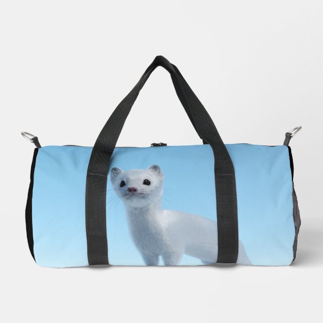 Arctic Weasel Charm Duffle Bag (Front)