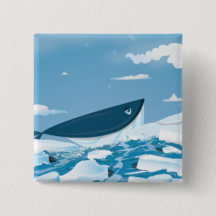 Arctic Whale 15 Cm Square Badge