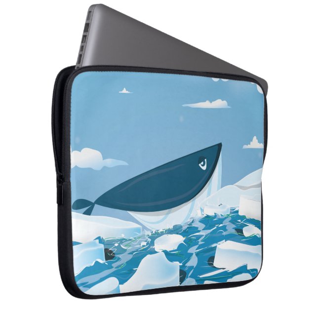 Arctic Whale Laptop Sleeve (Front Right)