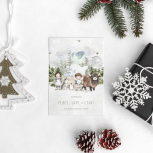 Arctic Whimsy Peace, Love & Light Holiday Card