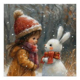 Arctic Whiskers: A Bit of Whimsy Bunny Poster