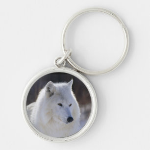 Arctic White Wolf Keychain