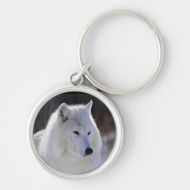 Arctic White Wolf Keychain (Front)