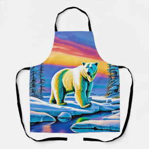 Arctic Wild Snowy Polar Bear Apron