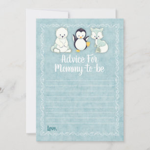 Arctic Winter Animals Advice For Mummy Shower Game Card