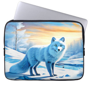 Arctic Winter Fox Snow Laptop Sleeve