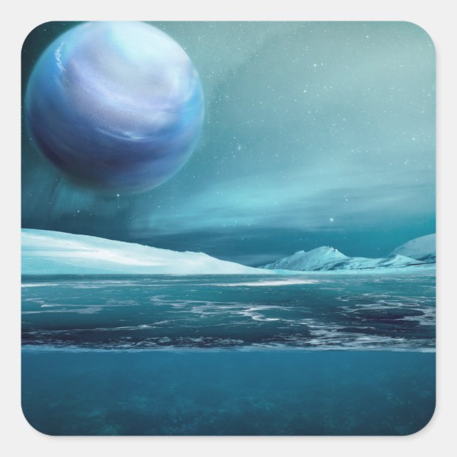 Arctic Winter Night & Moon Glossy Stickers (Front)