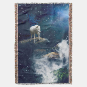 ARCTIC WOLF MOON STRIDER THROW BLANKET