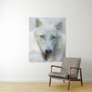 ARCTIC WOLF SNOW PIERCER TAPESTRY