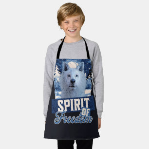 Arctic Wolf Spirit of Freedom Wildlife Design Apron