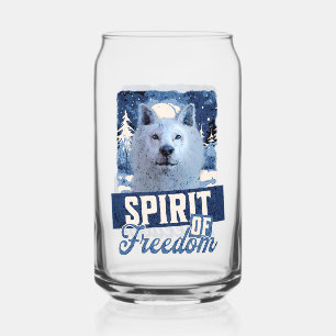 Arctic Wolf Spirit of Freedom Wildlife Design Can Glass