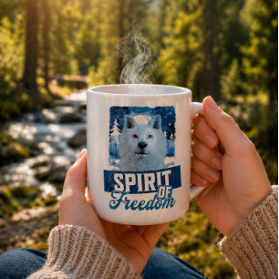 Arctic Wolf Spirit of Freedom Wildlife Design Coffee Mug