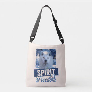 Arctic Wolf Spirit of Freedom Wildlife Design Crossbody Bag