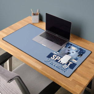 Arctic Wolf Spirit of Freedom Wildlife Design Desk Mat