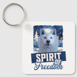 Arctic Wolf Spirit of Freedom Wildlife Design Key Ring